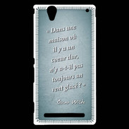 Coque Sony Xperia T2 Ultra Maison coeur Turquoise Citation Oscar Wilde