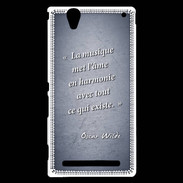 Coque Sony Xperia T2 Ultra La musique Bleu Citation Oscar Wilde