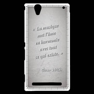 Coque Sony Xperia T2 Ultra La musique Gris Citation Oscar Wilde