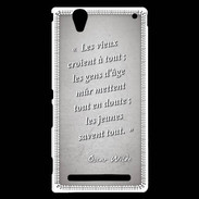 Coque Sony Xperia T2 Ultra Les vieux Gris Citation Oscar Wilde