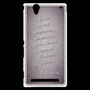 Coque Sony Xperia T2 Ultra Quart d'heure Violet Citation Oscar Wilde