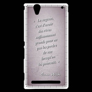 Coque Sony Xperia T2 Ultra Sagesse rêves Rose Citation Oscar Wilde