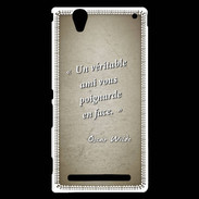 Coque Sony Xperia T2 Ultra Ami poignardée Sepia Citation Oscar Wilde