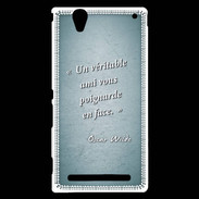 Coque Sony Xperia T2 Ultra Ami poignardée Turquoise Citation Oscar Wilde