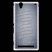 Coque Sony Xperia T2 Ultra Bons heureux Bleu Citation Oscar Wilde