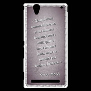 Coque Sony Xperia T2 Ultra Bons heureux Violet Citation Oscar Wilde