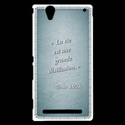 Coque Sony Xperia T2 Ultra Désillusion vie Turquoise Citation Oscar Wilde
