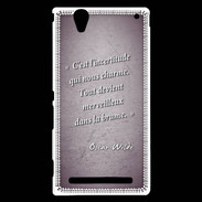 Coque Sony Xperia T2 Ultra Incertitude amour Violet Citation Oscar Wilde