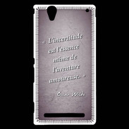Coque Sony Xperia T2 Ultra Incertitude Violet Citation Oscar Wilde