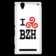 Coque Sony Xperia T2 Ultra I love BZH 2