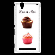 Coque Sony Xperia T2 Ultra Cupcake lui et moi PR