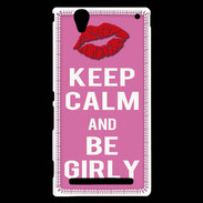 Coque Sony Xperia T2 Ultra Keep Calm Girly Rose