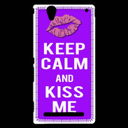 Coque Sony Xperia T2 Ultra Keep Calm Kiss me Violet