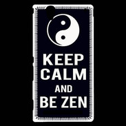 Coque Sony Xperia T2 Ultra Keep Calm Be Zen Noir