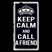 Coque Sony Xperia T2 Ultra Keep Calm Call friend Noir