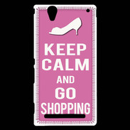Coque Sony Xperia T2 Ultra Keep Calm Go Shopping Rose