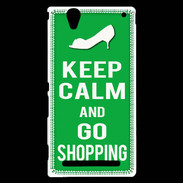 Coque Sony Xperia T2 Ultra Keep Calm Go Shopping Vert