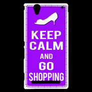 Coque Sony Xperia T2 Ultra Keep Calm Go Shopping Violet
