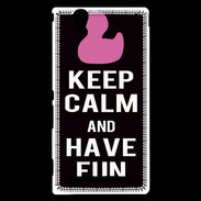 Coque Sony Xperia T2 Ultra Keep Calm Have fun Noir