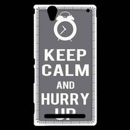 Coque Sony Xperia T2 Ultra Keep Calm Hurry up Gris