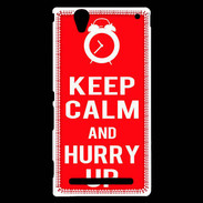 Coque Sony Xperia T2 Ultra Keep Calm Hurry up Rouge