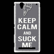 Coque Sony Xperia T2 Ultra Keep Calm Suck me Gris