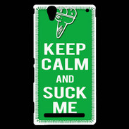 Coque Sony Xperia T2 Ultra Keep Calm Suck me Vert