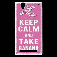 Coque Sony Xperia T2 Ultra Keep Calm Take Banana Rose