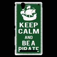 Coque Sony Xperia T2 Ultra Keep Calm Be a Pirate Vert