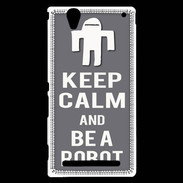 Coque Sony Xperia T2 Ultra Keep Calm Be a Robot Gris