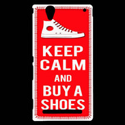 Coque Sony Xperia T2 Ultra Keep Calm Buy Shoes Rouge