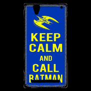 Coque Sony Xperia T2 Ultra Keep Calm Batman Bleu