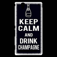 Coque Sony Xperia T2 Ultra Keep Calm Drink champagne Noir