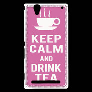 Coque Sony Xperia T2 Ultra Keep Calm Drink Tea Rose