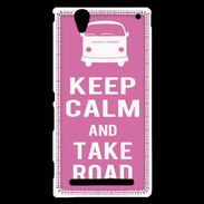 Coque Sony Xperia T2 Ultra Keep Calm Take Road Rose