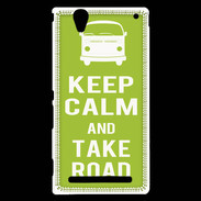 Coque Sony Xperia T2 Ultra Keep Calm Take road Vert pomme