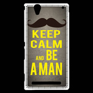 Coque Sony Xperia T2 Ultra Keep Calm Be a Man Gris