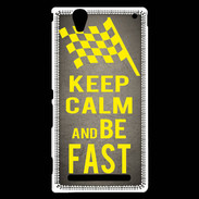 Coque Sony Xperia T2 Ultra Keep Calm and Be Fast Gris