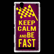 Coque Sony Xperia T2 Ultra Keep Calm and Be Fast Rose