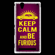 Coque Sony Xperia T2 Ultra Keep Calm and Be Furious Rose