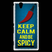 Coque Sony Xperia T2 Ultra Keep Calm and Be Spicy Bleu