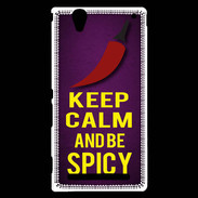 Coque Sony Xperia T2 Ultra Keep Calm and Be Spicy Violet
