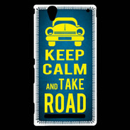 Coque Sony Xperia T2 Ultra Keep Calm and Take o road 2 Bleu