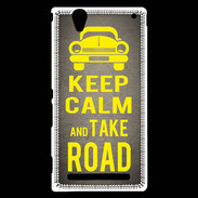 Coque Sony Xperia T2 Ultra Keep Calm and Take o road 2 Gris