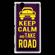 Coque Sony Xperia T2 Ultra Keep Calm and Take o road 2 Violet