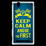 Coque Sony Xperia T2 Ultra Keep Calm and Be the First Bleu