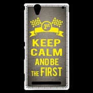 Coque Sony Xperia T2 Ultra Keep Calm and Be the First Gris