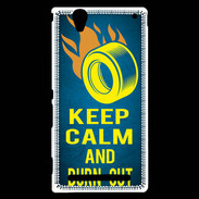 Coque Sony Xperia T2 Ultra Keep Calm and Burn Out Bleu