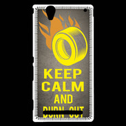 Coque Sony Xperia T2 Ultra Keep Calm and Burn Out Gris