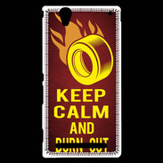 Coque Sony Xperia T2 Ultra Keep Calm and Burn Out Rouge